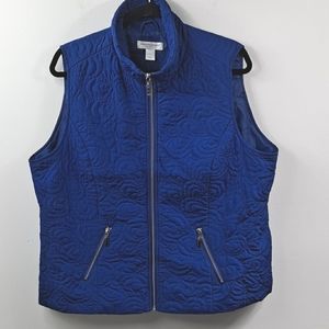 Christopher & Banks Blue Quilted Vest